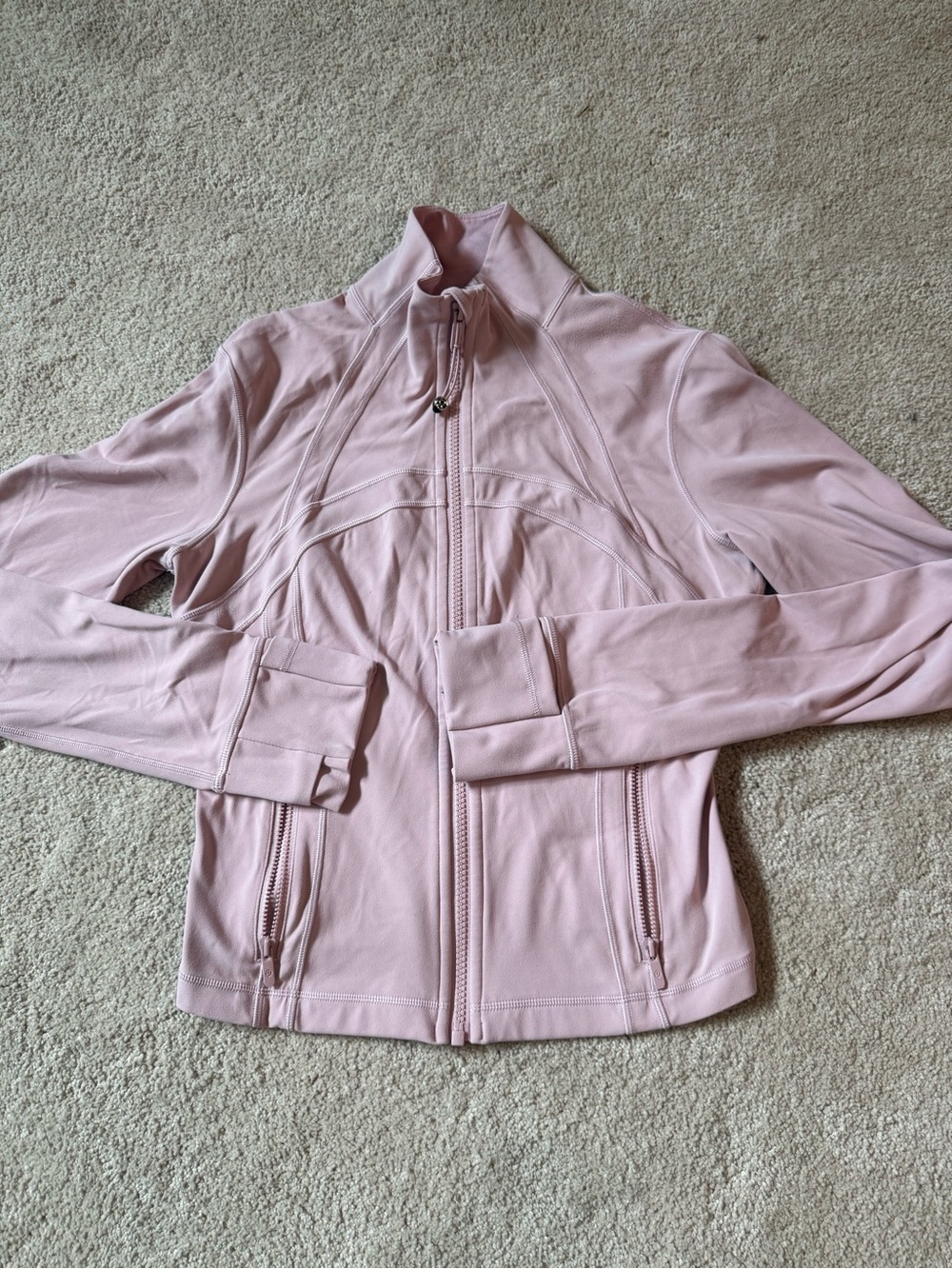 Lululemon cropped define jacket pink haze size 8 (GUC)